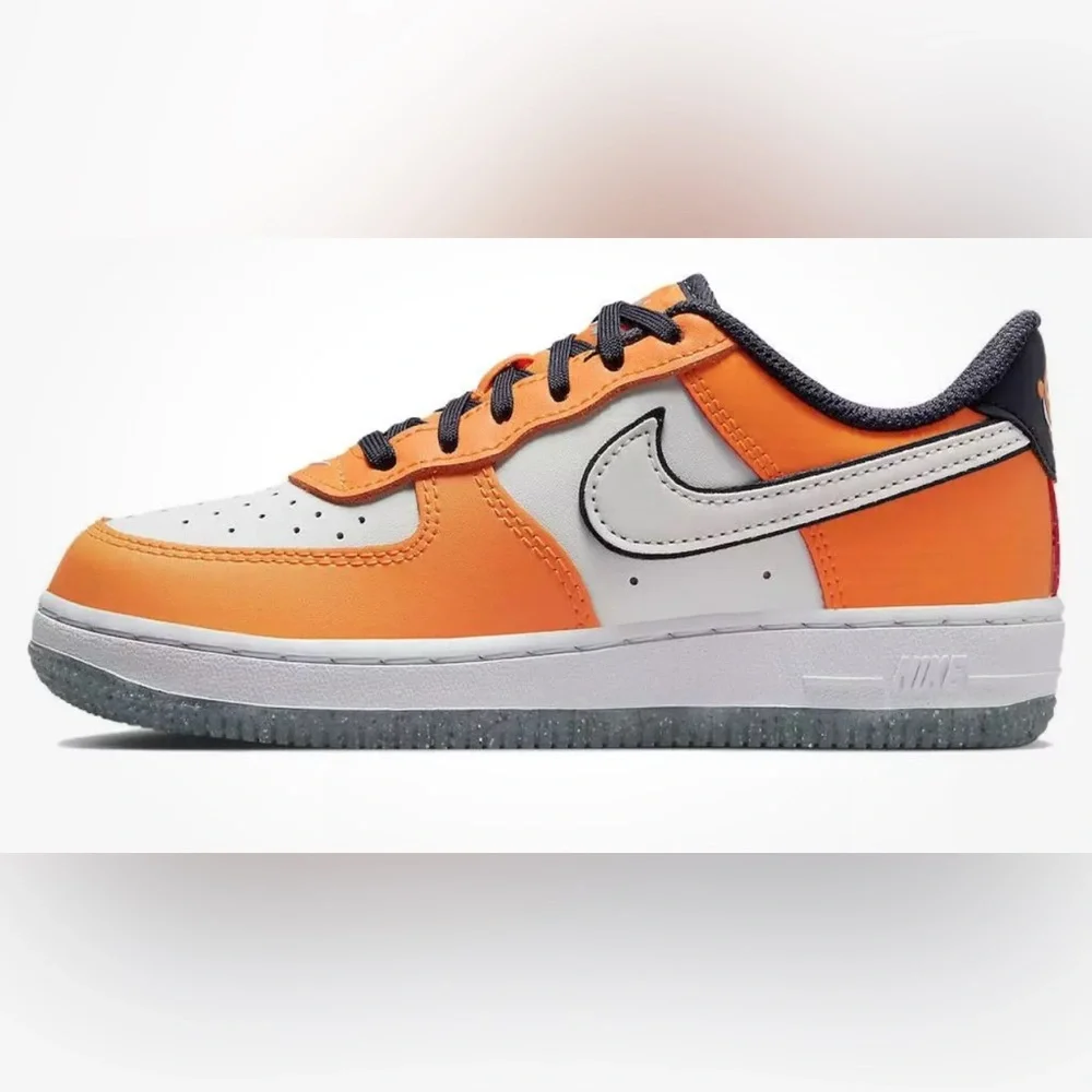 Nike Force 1 Low SE Orange‎ Navy Clown Fish Kids Toddler Boys Size 11C